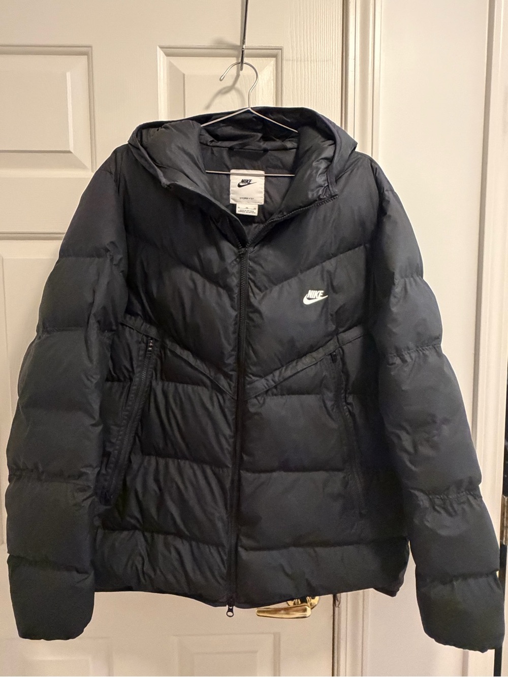 Nike Black Quilted Hooded Puffer Jacket
